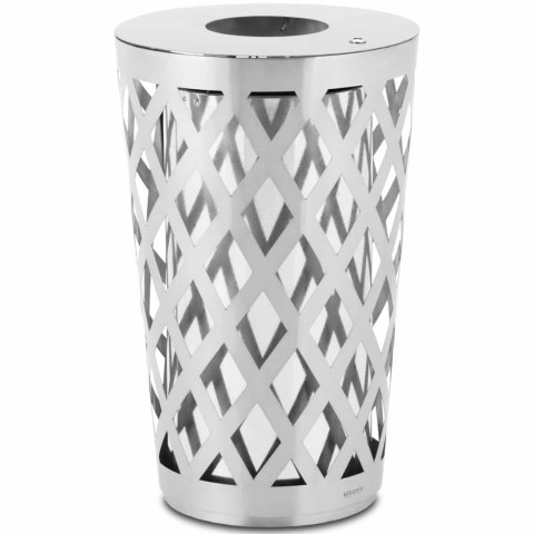 Kosz na odpady śmieci miejski zewnętrzny okrągły śr. 50 x 80 cm STAL szary Ulsonix