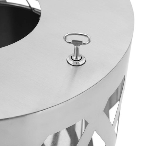 Kosz na odpady śmieci miejski zewnętrzny okrągły śr. 50 x 80 cm STAL szary Ulsonix