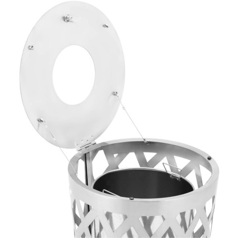 Kosz na odpady śmieci miejski zewnętrzny okrągły śr. 50 x 80 cm STAL szary Ulsonix