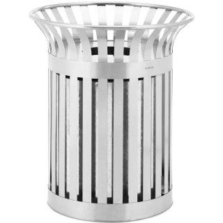 Kosz na odpady śmieci miejski zewnętrzny okrągły śr. 73 x 85 cm STAL srebrny Ulsonix