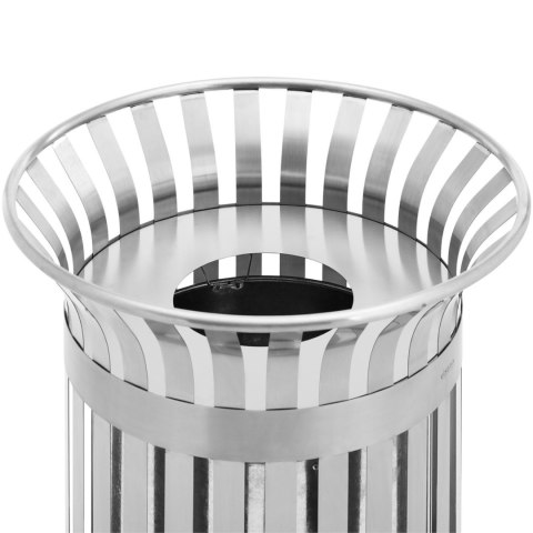 Kosz na odpady śmieci miejski zewnętrzny okrągły śr. 73 x 85 cm STAL srebrny Ulsonix