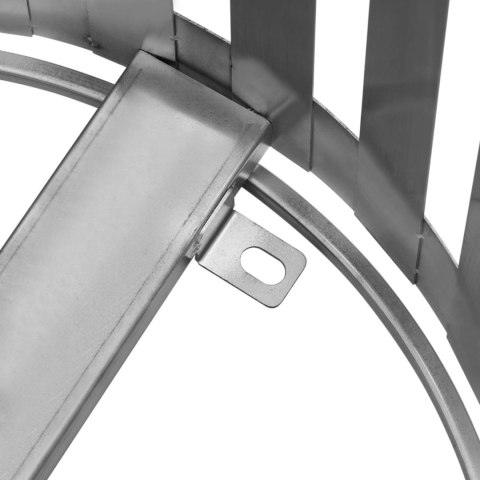 Kosz na odpady śmieci miejski zewnętrzny okrągły z daszkiem 23 l STAL srebrny Ulsonix