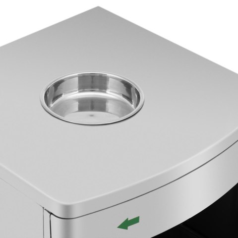 Kosz na śmieci odpady miejski zewnętrzny prostokątny z popielnicą STAL srebrny Ulsonix