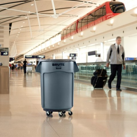 Pojemnik kubeł przemysłowy na odpady i do żywności BRUTE Round 166L - czerwony Rubbermaid