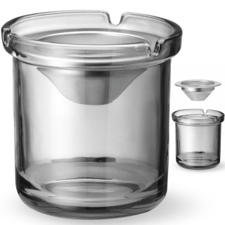 Popielnica szklana ze stalowym wkładem śr. 98 x 99 mm Hendi