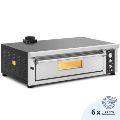 Piec do pizzy elektryczny z szamotem na 6 pizz śr. 33 cm 400 V 6600 W Royal Catering