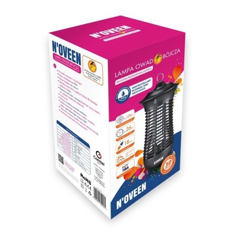 Lampa owadobójcza IKN18 IPX4 czarna NOVEEN