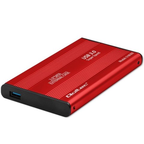 Obudowa na dysk HDD/SSD 2.5 cala SATA3 | USB 3.0 | Czerwona Qoltec