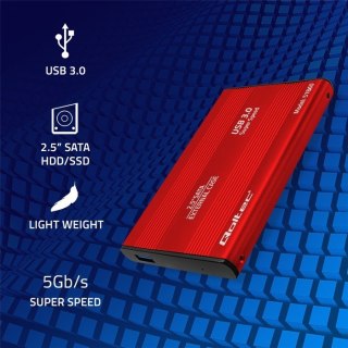 Obudowa na dysk HDD/SSD 2.5 cala SATA3 | USB 3.0 | Czerwona Qoltec