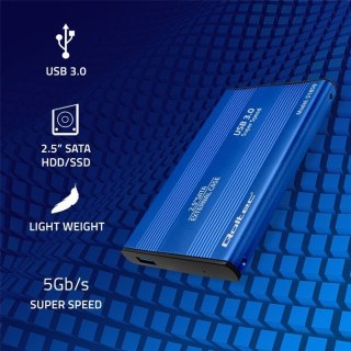 Obudowa na dysk HDD/SSD 2.5 cala SATA3 | USB 3.0 | Niebieska Qoltec