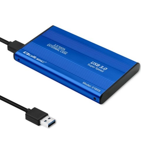 Obudowa na dysk HDD/SSD 2.5 cala SATA3 | USB 3.0 | Niebieska Qoltec