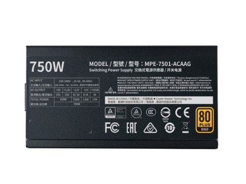 Zasilacz MWE Gold V2 750W modularny 80+ Gold Cooler Master