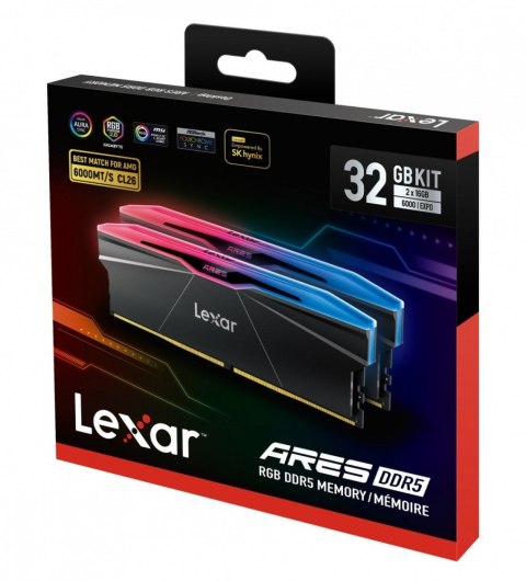 Pamięć DDR5 ARES RGB 32GB(2*16GB)/6000 CL26 czarna Lexar