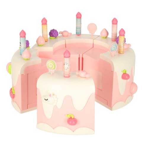 Tort urodzinowy piętrowy do krojenia na rzepy muzyka światła kuchnia 16 elementów różowy Kik Sp. z o. o. Sp. k.