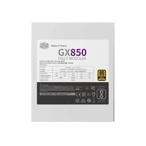 Zasilacz MWE GOLD 850 V2 ATX 3.1 WHITE EDITION, 80+ GOLD Cooler Master