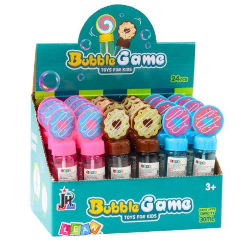 Bańki Mydlane Donut Pączek 3 Otwory Do Baniek Mix Kolorów 30ml LEAN TOYS