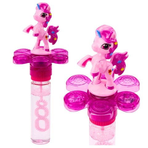 Bańki Mydlane Jednorożec Obrotowy Kwiatek Światło LED 20cm Mix LEAN TOYS