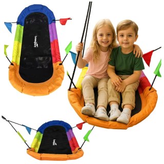 Huśtawka Ogrodowa Bocianie Gniazdo Prostokątna Kolorowa 167 x 75cm LEAN Sport