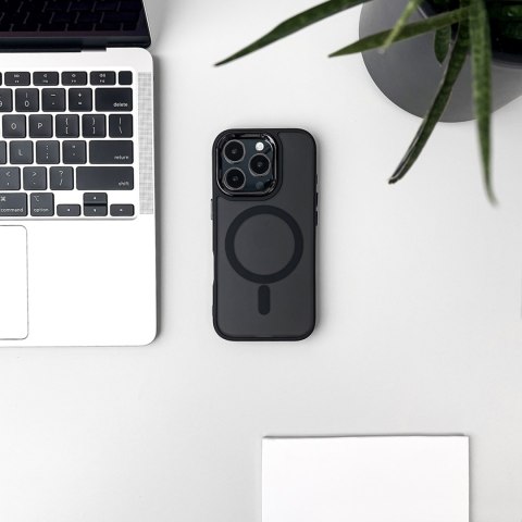 Etui ochronne na Samsung Galaxy S25 Glitter Case z Mag Safe - czarne z brokatem WOZINSKY