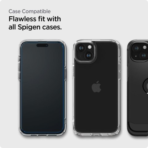 Szkło hartowane ochronne na iPhone 15 Plus ALM Glass FC - czarne 2 szt. SPIGEN