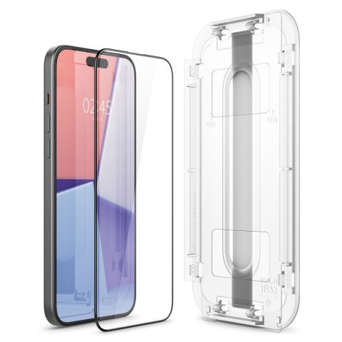 Szkło hartowane ochronne na iPhone 15 Plus Glas.tR EZ Fit FC - czarne 2 szt. SPIGEN