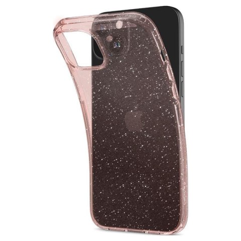 Etui case na iPhone 15 Plus Liquid Crystal Glitter - różowo przezroczyste SPIGEN