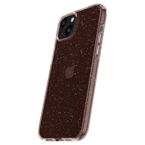 Etui case na iPhone 15 Plus Liquid Crystal Glitter - różowo przezroczyste SPIGEN