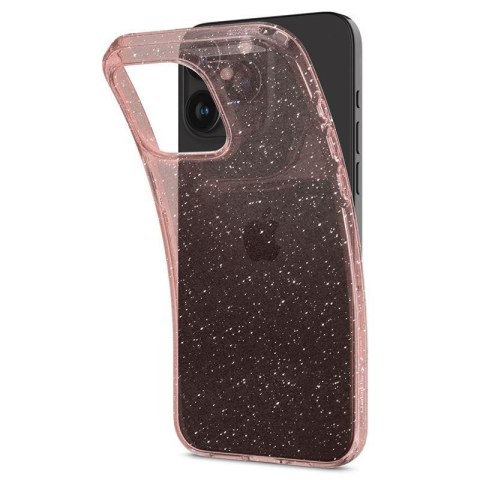 Etui case na iPhone 15 Pro Liquid Crystal Glitter - różowo przezroczyste SPIGEN