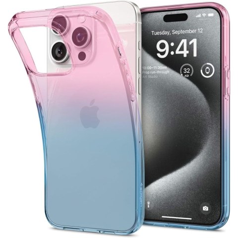 Etui case na iPhone 15 Pro Liquid Crystal - różowo niebieskie SPIGEN