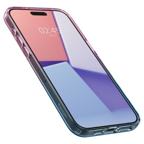 Etui case na iPhone 15 Pro Liquid Crystal - różowo niebieskie SPIGEN