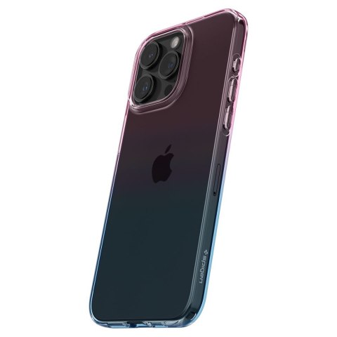 Etui case na iPhone 15 Pro Liquid Crystal - różowo niebieskie SPIGEN