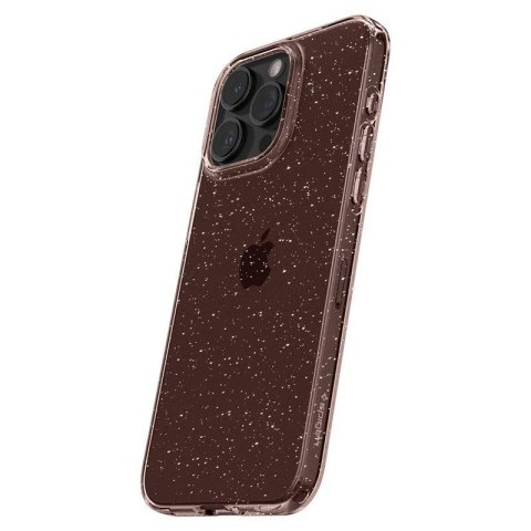 Etui case na iPhone 15 Pro Max Liquid Crystal Glitter - różowo przezroczyste SPIGEN