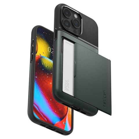 Etui case na iPhone 15 Pro Max Slim Armor CS - ciemnozielone SPIGEN