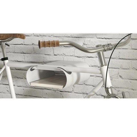 Stojak uchwyt rowerowy naścienny z półką max 25kg MC-466 Biały Maclean