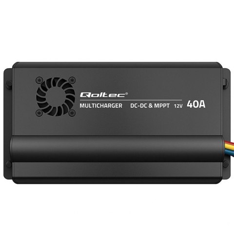 Automatyczna Ładowarka DC-DC 12V z regulatorem MPPT | 40A | LiFePO4 AGM GEL STD Qoltec