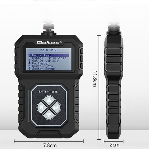 Cyfrowy Tester akumulatora z LCD | 12V | AGM | GEL | STD | 30- 220Ah Qoltec