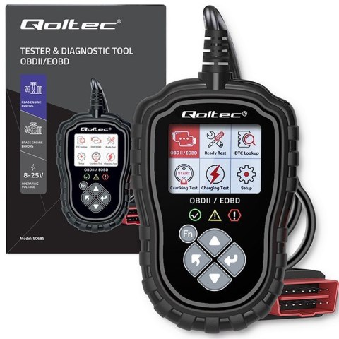Cyfrowy Tester diagnostyczny ProLine | OBDII EOBD | 8V-25V | DualSystem Qoltec