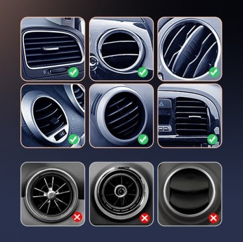 Magnetyczny uchwyt samochodowy na kratkę wentylacyjną nawiew srebrny UGREEN