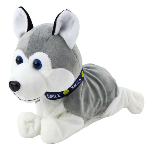 Pies Pluszowy Na Baterie Interaktywny Husky Porusza Się Wydaje Dźwięki LEAN Toys