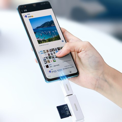 Przenośny czytnik kart TF/SD pod USB 3.0 czarny UGREEN