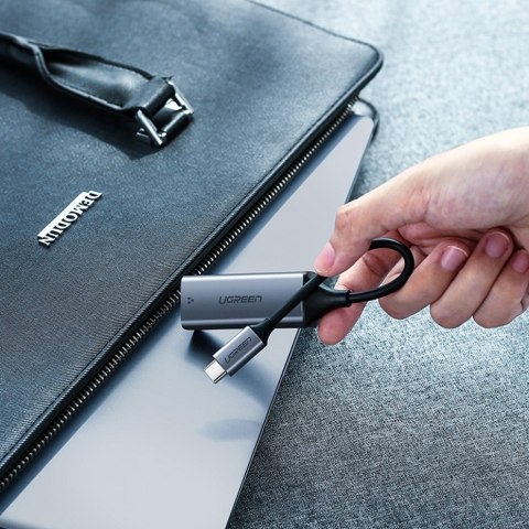Zewnętrzna karta sieciowa LAN RJ45 - USB-C 1 Gigabit Ethernet - szary UGREEN