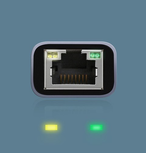 Zewnętrzna karta sieciowa LAN RJ45 - USB-C 1 Gigabit Ethernet - szary UGREEN