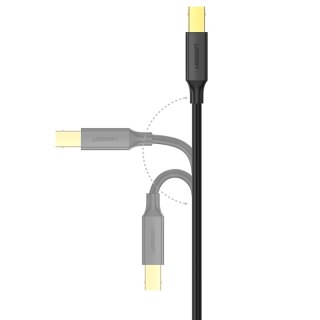 Kabel przewód USB Typ B do drukarki męski - USB 2.0 męski 480Mbps 1m czarny UGREEN