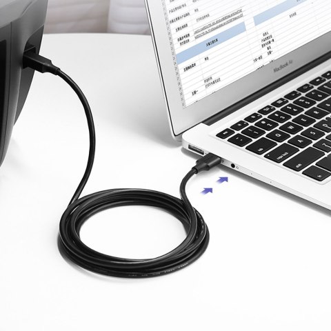 Kabel przewód USB Typ B do drukarki męski - USB 2.0 męski 480Mbps 1m czarny UGREEN