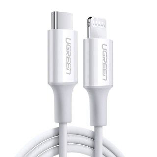 Kabel przewód do iPhone MFi USB-C - Lightning 20W 3A 0.5m biały UGREEN