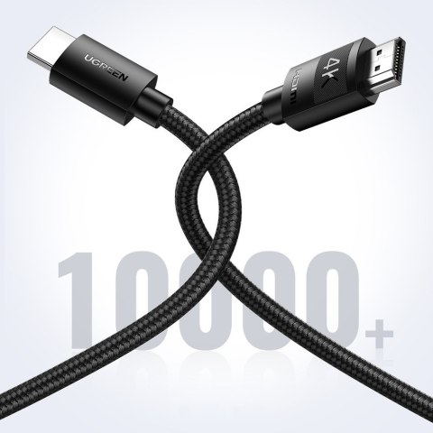 Kabel przewód wytrzymały w oplocie HDMI 2.0 4K 2m czarny UGREEN