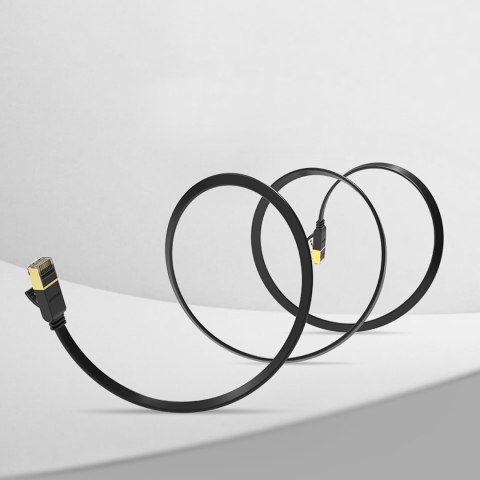 Kabel sieciowy internetowy płaski patchcord U/FTP Cat. 7 10Gb/s 0.5m czarny UGREEN
