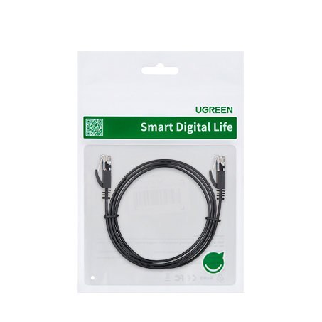 Płaski kabel sieciowy patchcord LAN RJ45 Ethernet Cat. 6 3m czarny UGREEN