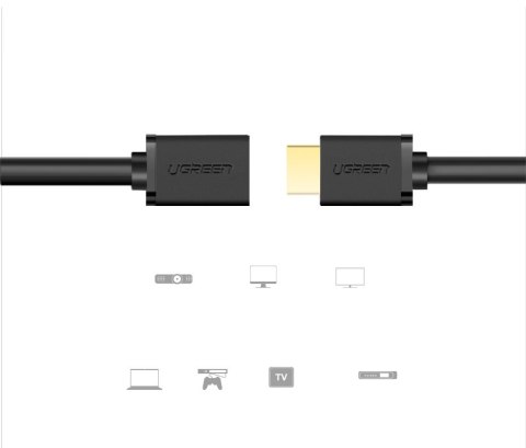 Przedłużacz do kabla przewodu HDMI 1.4v 4K 60Hz 30AWG 2m czarny UGREEN