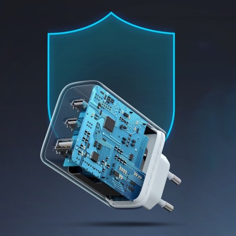 Szybka ładowarka sieciowa 2x USB-C USB 65W PD QC biała UGREEN